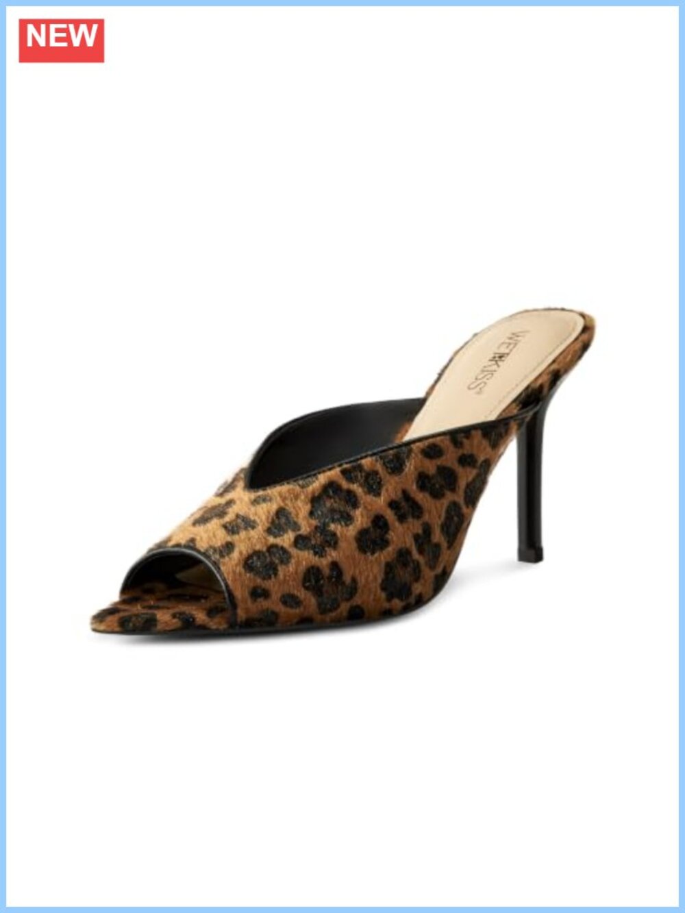 Mule Heels Stiletto High Heels Peep Toe Slip On Sandals Faux Fur